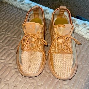 Danskin Women's Knit Sneakers in Tan/Beige